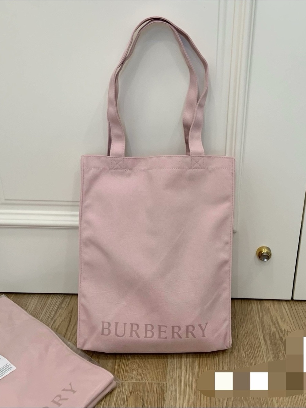 New!Burberry Pink Cosmetics Canvas Tote Bag